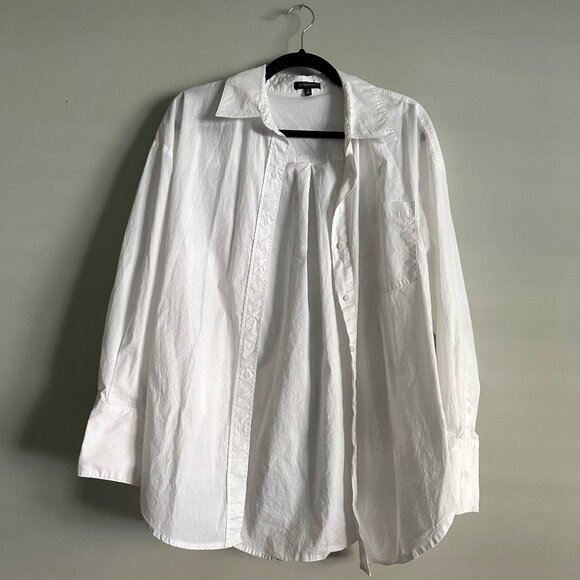 Frida Oversized Poplin White Button Up Shirt - Picture 1 of 5